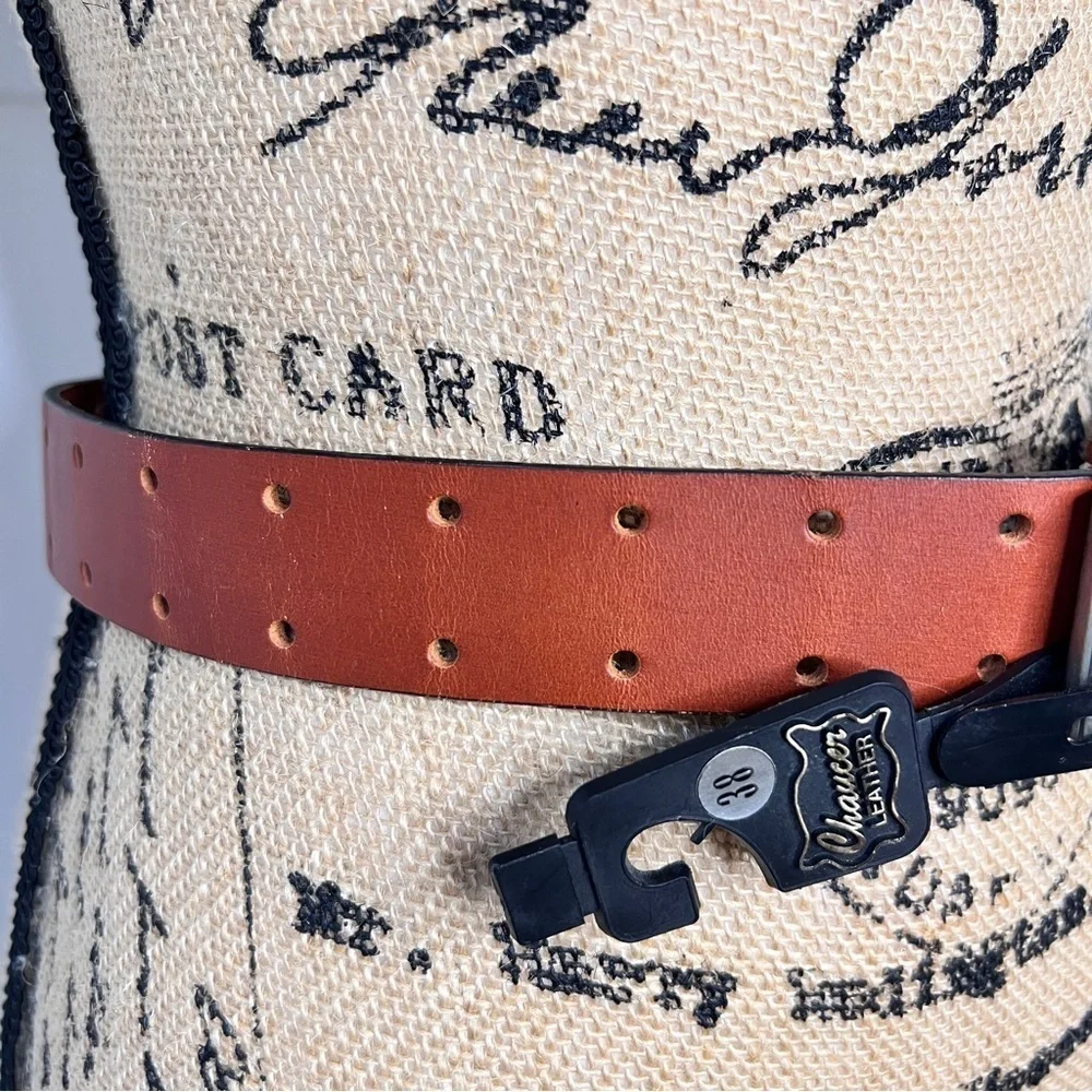 Vintage Chaucer Brown Harness Leather Perforated Belt NWT